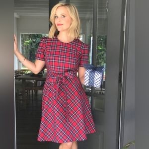 Draper James Angie Check Bow Waist Love Circle Dress Size 14